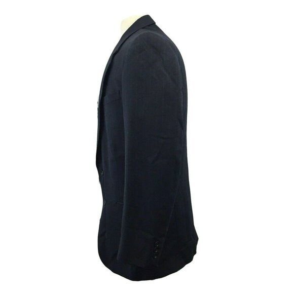 Thomas Suit Jacket Blazer Sports Coat Mens 100% Pure Wool 42L Blue Pinstripe 6 P - Picture 2 of 12